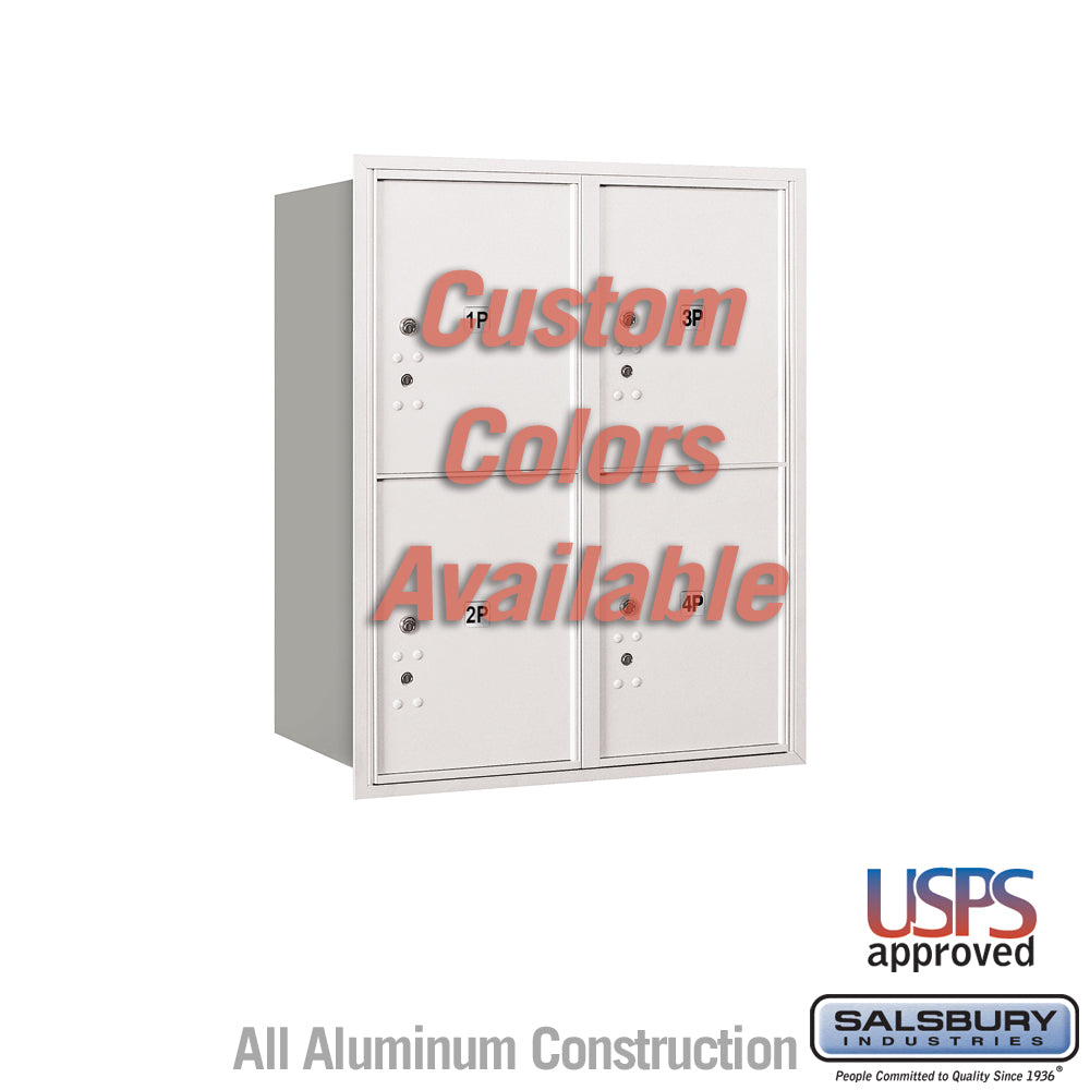 Recessed Mounted 4C Horizontal Mailbox - 10 Door High Unit (37 7/8 Inches) - Double Column - Stand-Alone Parcel Locker - 4 PL5's - Custom Color - Rear Loading - USPS Access