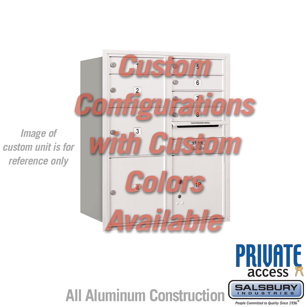 Recessed Mounted 4C Horizontal Mailbox (Includes Master Commercial Locks) - 10 Door High Unit (37 7/8 Inches) - Double Column - Custom Unit - Custom Color - Rear Loading - Private Access