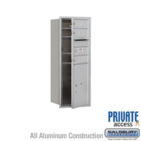 Thumbnail for 10 Door High Recessed Mounted 4C Horizontal Mailbox with 3 Doors and 1 Parcel Locker in Aluminum with Private Access - Front Loading