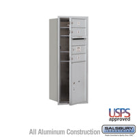 Thumbnail for 10 Door High Recessed Mounted 4C Horizontal Mailbox with 3 Doors and 1 Parcel Locker in Aluminum with USPS Access - Front Loading