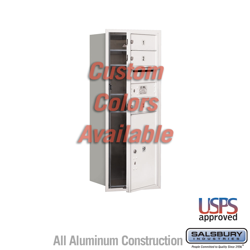 Recessed Mounted 4C Horizontal Mailbox - 10 Door High Unit (37 7/8 Inches) - Single Column - 3 MB1 Doors / 1 PL5 - Custom Color - Front Loading - USPS Access