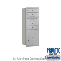 Thumbnail for 10 Door High Recessed Mounted 4C Horizontal Mailbox with 4 Doors and 1 Parcel Locker in Aluminum with Private Access - Rear Loading