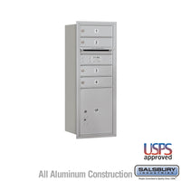 Thumbnail for 10 Door High Recessed Mounted 4C Horizontal Mailbox with 4 Doors and 1 Parcel Locker in Aluminum with USPS Access - Rear Loading