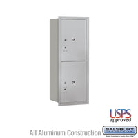 Thumbnail for 10 Door High Recessed Mounted 4C Horizontal Parcel Locker with 2 Parcel Lockers in Aluminum with USPS Access - Rear Loading