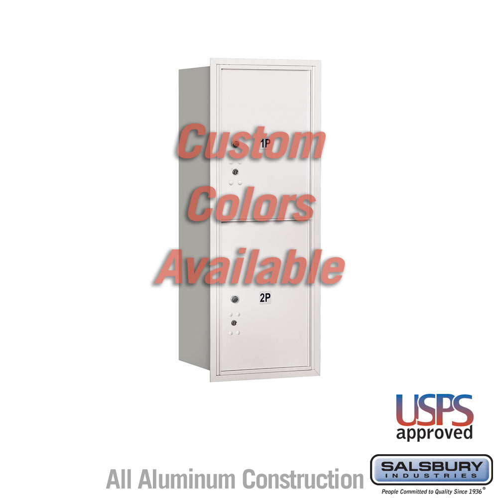 Recessed Mounted 4C Horizontal Mailbox - 10 Door High Unit (37 7/8 Inches) - Single Column - Stand-Alone Parcel Locker - 2 PL5s - Custom Color - Rear Loading - USPS Access