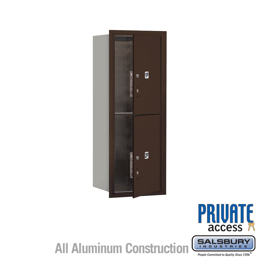 10 Door High Recessed Mounted 4C Horizontal Parcel Locker with 2 Parcel Lockers in Bronze with Private Access - Front Loading