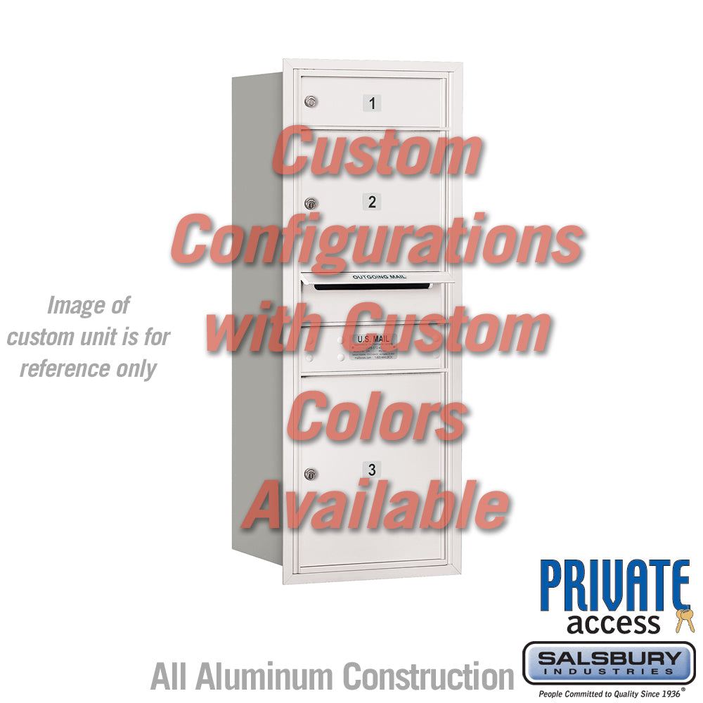 Recessed Mounted 4C Horizontal Mailbox (Includes Master Commercial Locks) - 10 Door High Unit (37 7/8 Inches) - Single Column - Custom Unit - Custom Color - Rear Loading - Private Access