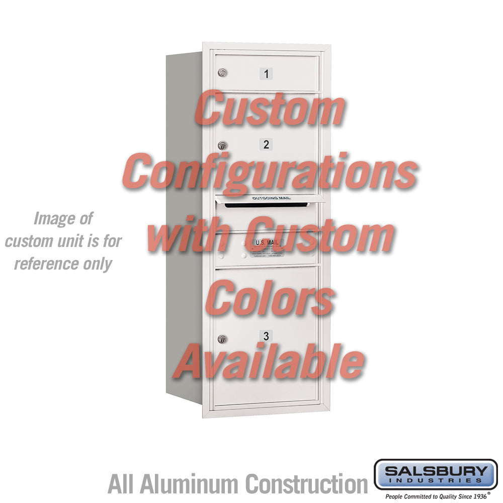 Recessed Mounted 4C Horizontal Mailbox - 10 Door High Unit (37 7/8 Inches) - Single Column - Custom Unit - Custom Color - Rear Loading - USPS Access