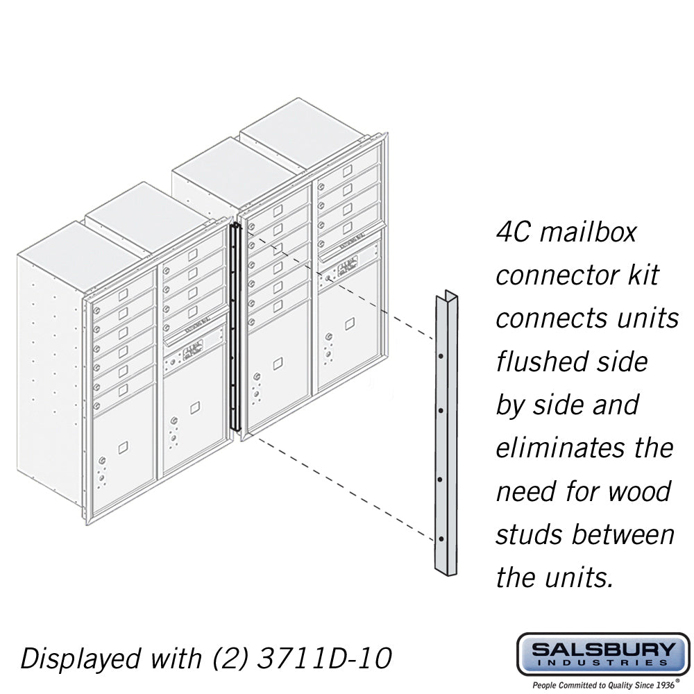 Recessed Mounted 4C Horizontal Mailbox Connector Kit - for 11 Door High Units