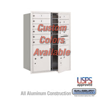 Thumbnail for Recessed Mounted 4C Horizontal Mailbox - 11 Door High Unit (41 3/8 Inches) - Double Column - 10 MB1 Doors / 2 PL5s - Custom Color - Front Loading - USPS Access