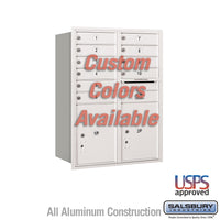 Thumbnail for Recessed Mounted 4C Horizontal Mailbox - 11 Door High Unit (41 3/8 Inches) - Double Column - 10 MB1 Doors / 2 PL5s - Custom Color - Rear Loading - USPS Access