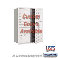 Thumbnail for Recessed Mounted 4C Horizontal Mailbox - 11 Door High Unit (41 3/8 Inches) - Double Column - 15 MB1 Doors / 1 PL5 - Custom Color - Front Loading - USPS Access