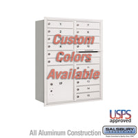 Thumbnail for Recessed Mounted 4C Horizontal Mailbox - 11 Door High Unit (41 3/8 Inches) - Double Column - 15 MB1 Doors / 1 PL5 - Custom Color - Rear Loading - USPS Access