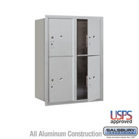 Thumbnail for 11 Door High Recessed Mounted 4C Horizontal Parcel Locker with 4 Parcel Lockers in Aluminum with USPS Access - Front Loading