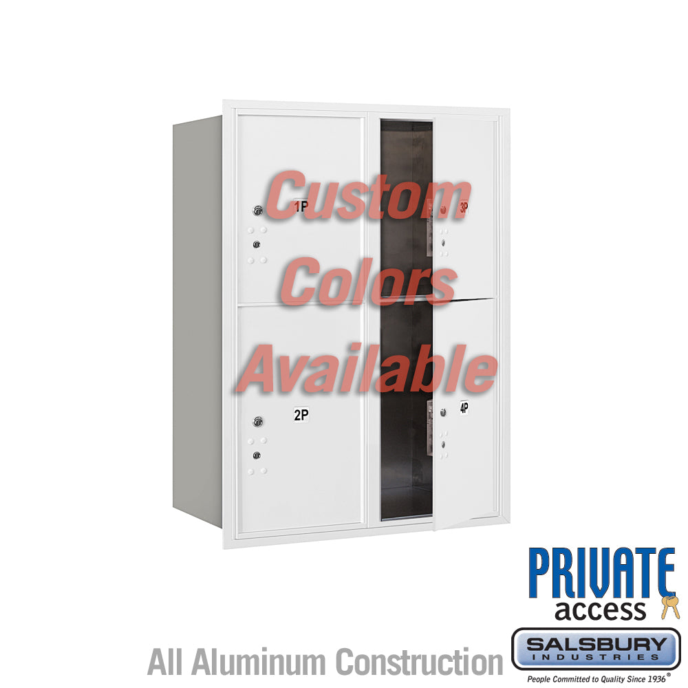 Recessed Mounted 4C Horizontal Mailbox (Includes Master Commercial Locks) - 11 Door High Unit (41 3/8 Inches) - Double Column - Stand-Alone Parcel Locker - 2 PL5's and 2 PL6's - Custom - Front Loading - Private Access