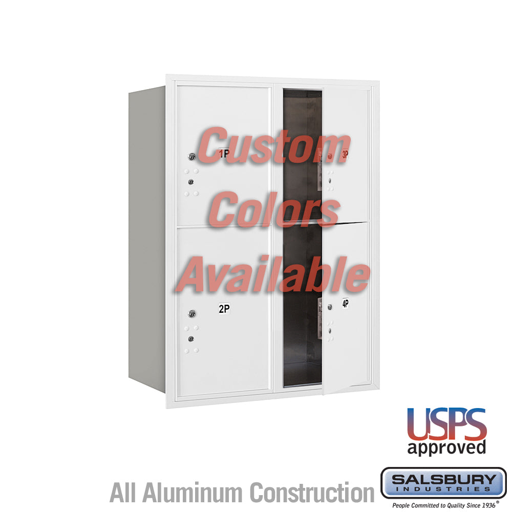 Recessed Mounted 4C Horizontal Mailbox - 11 Door High Unit (41 3/8 Inches) - Double Column - Stand-Alone Parcel Locker - 2 PL5's and 2 PL6's - Custom - Front Loading - USPS Access