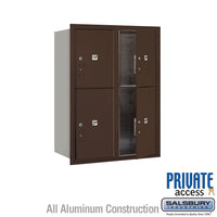 Thumbnail for 11 Door High Recessed Mounted 4C Horizontal Parcel Locker with 4 Parcel Lockers in Bronze with Private Access - Front Loading