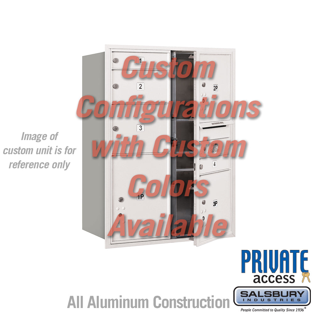 Recessed Mounted 4C Horizontal Mailbox (Includes Master Commercial Locks) - 11 Door High Unit (41 3/8 Inches) - Double Column - Custom Unit - Custom Color - Front Loading - Private Access