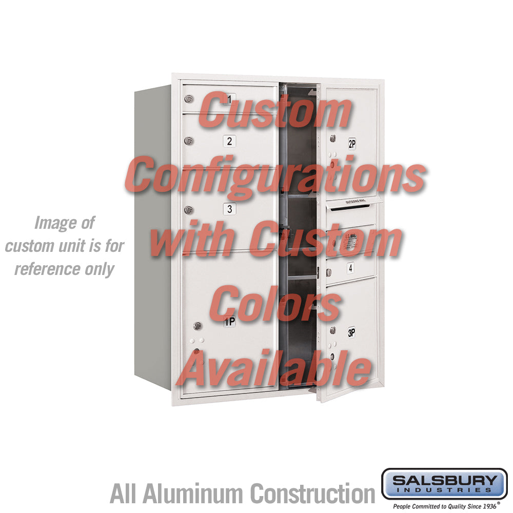 Recessed Mounted 4C Horizontal Mailbox - 11 Door High Unit (41 3/8 Inches) - Double Column - Custom Unit - Custom Color - Front Loading - USPS Access