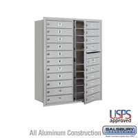 Thumbnail for 11 Door High Recessed Mounted 4C Horizontal Mailbox with 20 Doors in Aluminum with USPS Access - Front Loading