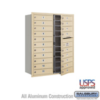 Thumbnail for 11 Door High Recessed Mounted 4C Horizontal Mailbox with 20 Doors in Sandstone with USPS Access - Front Loading