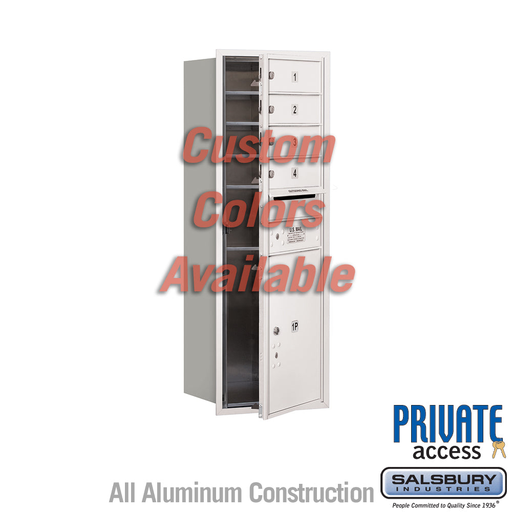 Recessed Mounted 4C Horizontal Mailbox (Includes Master Commercial Locks) - 11 Door High Unit (41 3/8 Inches) - Single Column - 4 MB1 Doors / 1 PL5 - Custom Color - Front Loading - Private Access