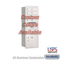 Thumbnail for Recessed Mounted 4C Horizontal Mailbox - 11 Door High Unit (41 3/8 Inches) - Single Column - 4 MB1 Doors / 1 PL5 - Custom Color - Rear Loading - USPS Access