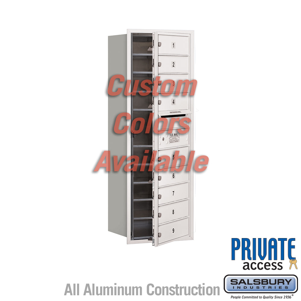 Recessed Mounted 4C Horizontal Mailbox (Includes Master Commercial Lock) - 11 Door High Unit (41 3/8 Inches) - Single Column - 9 MB1 Doors - Custom Color - Front Loading - Private Access