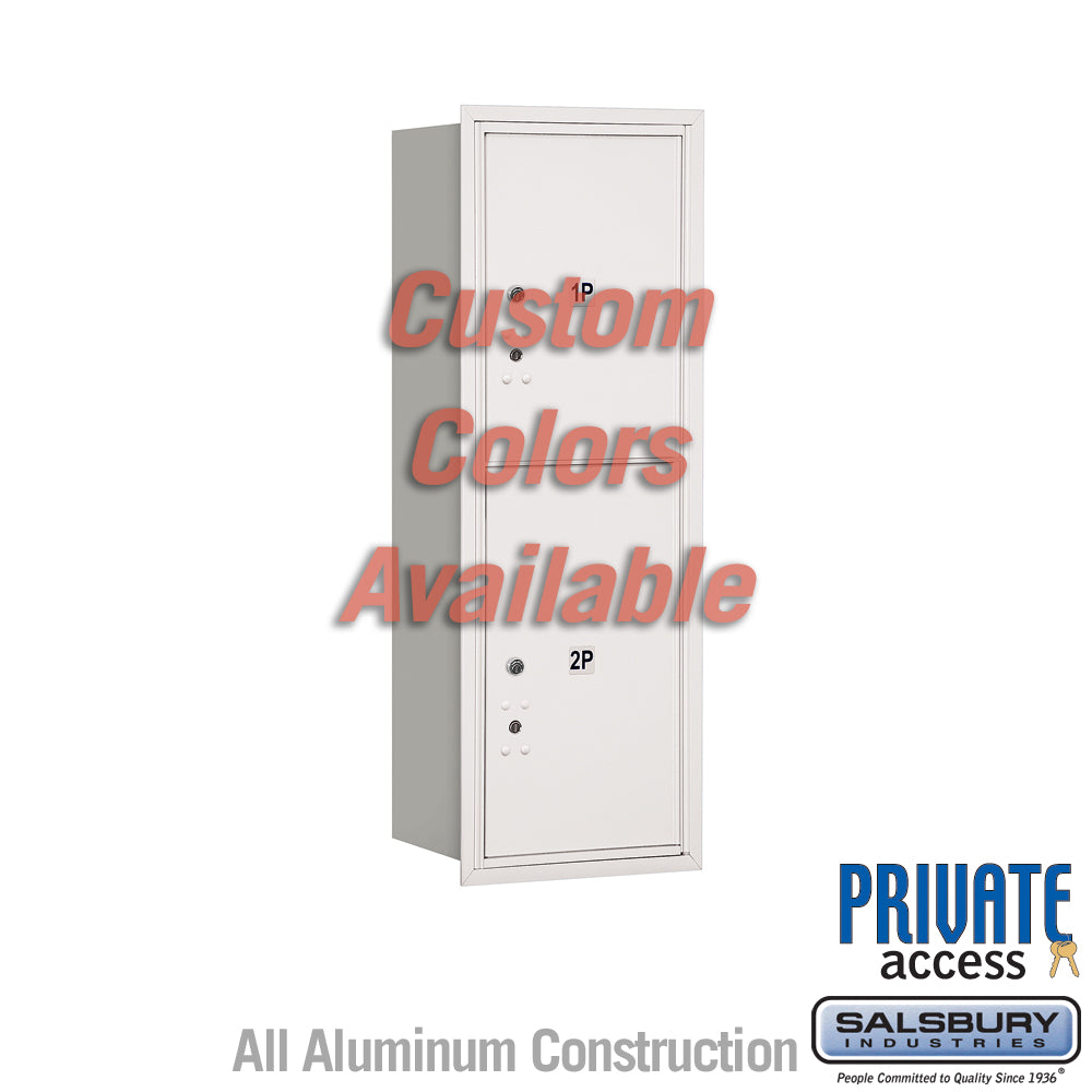 Recessed Mounted 4C Horizontal Mailbox (Includes Master Commercial Locks) - 11 Door High Unit (41 3/8 Inches) - Single Column - Stand-Alone Parcel Locker - 1 PL5 and 1 PL6 - Custom Color - Rear Loading - Private Access