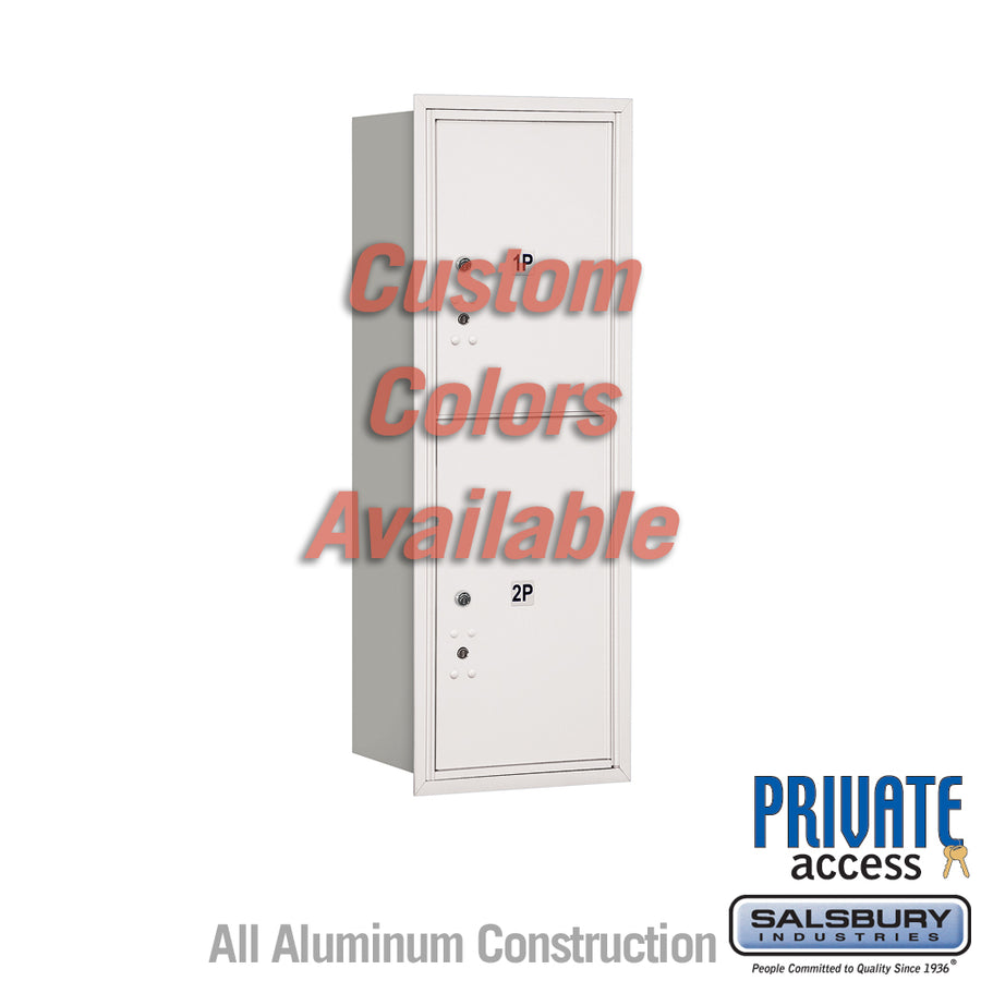 Recessed Mounted 4C Horizontal Mailbox (Includes Master Commercial Locks) - 11 Door High Unit (41 3/8 Inches) - Single Column - Stand-Alone Parcel Locker - 1 PL5 and 1 PL6 - Custom Color - Rear Loading - Private Access