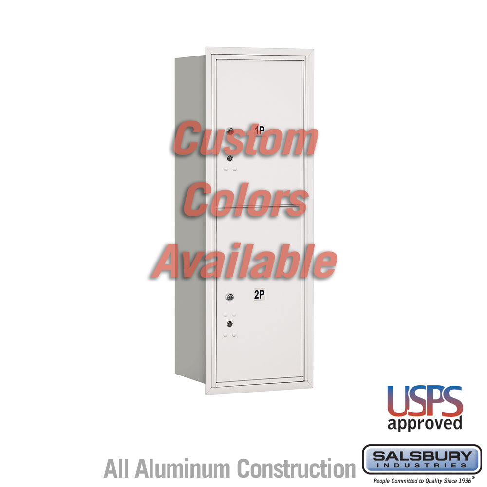 Recessed Mounted 4C Horizontal Mailbox - 11 Door High Unit (41 3/8 Inches) - Single Column - Stand-Alone Parcel Locker - 1 PL5 and 1 PL6 - Custom Color - Rear Loading - USPS Access