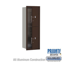 Thumbnail for 11 Door High Recessed Mounted 4C Horizontal Parcel Locker with 2 Parcel Lockers in Bronze with Private Access - Front Loading