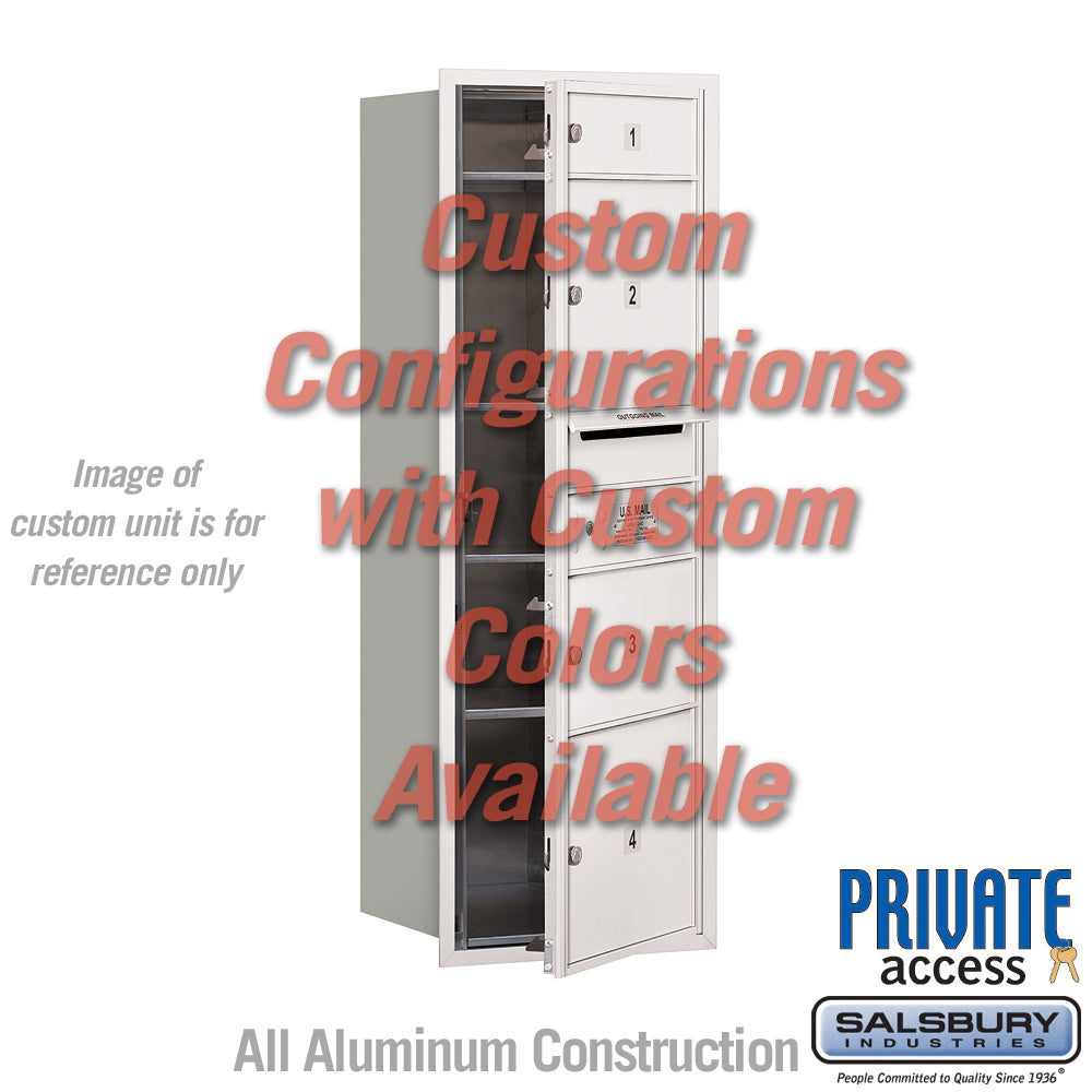 Recessed Mounted 4C Horizontal Mailbox (Includes Master Commercial Locks) - 11 Door High Unit (41 3/8 Inches) - Single Column - Custom Unit - Custom Color - Front Loading - Private Access