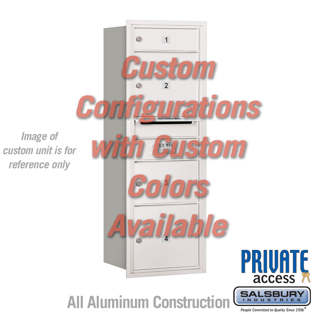 Recessed Mounted 4C Horizontal Mailbox (Includes Master Commercial Locks) - 11 Door High Unit (41 3/8 Inches) - Single Column - Custom Unit - Custom Color - Rear Loading - Private Access