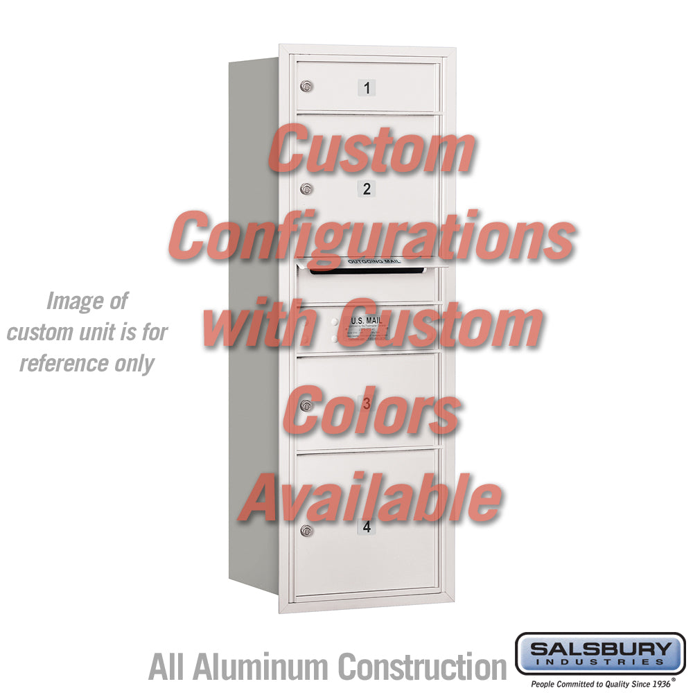 Recessed Mounted 4C Horizontal Mailbox - 11 Door High Unit (41 3/8 Inches) - Single Column - Custom Unit - Custom Color - Rear Loading - USPS Access