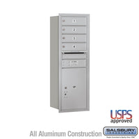 Thumbnail for 11 Door High Recessed Mounted 4C Horizontal Mailbox with 4 Doors and 1 Parcel Locker in Aluminum with USPS Access - Rear Loading