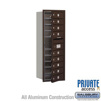 Thumbnail for 11 Door High Recessed Mounted 4C Horizontal Mailbox with 9 Doors in Bronze with Private Access - Front Loading