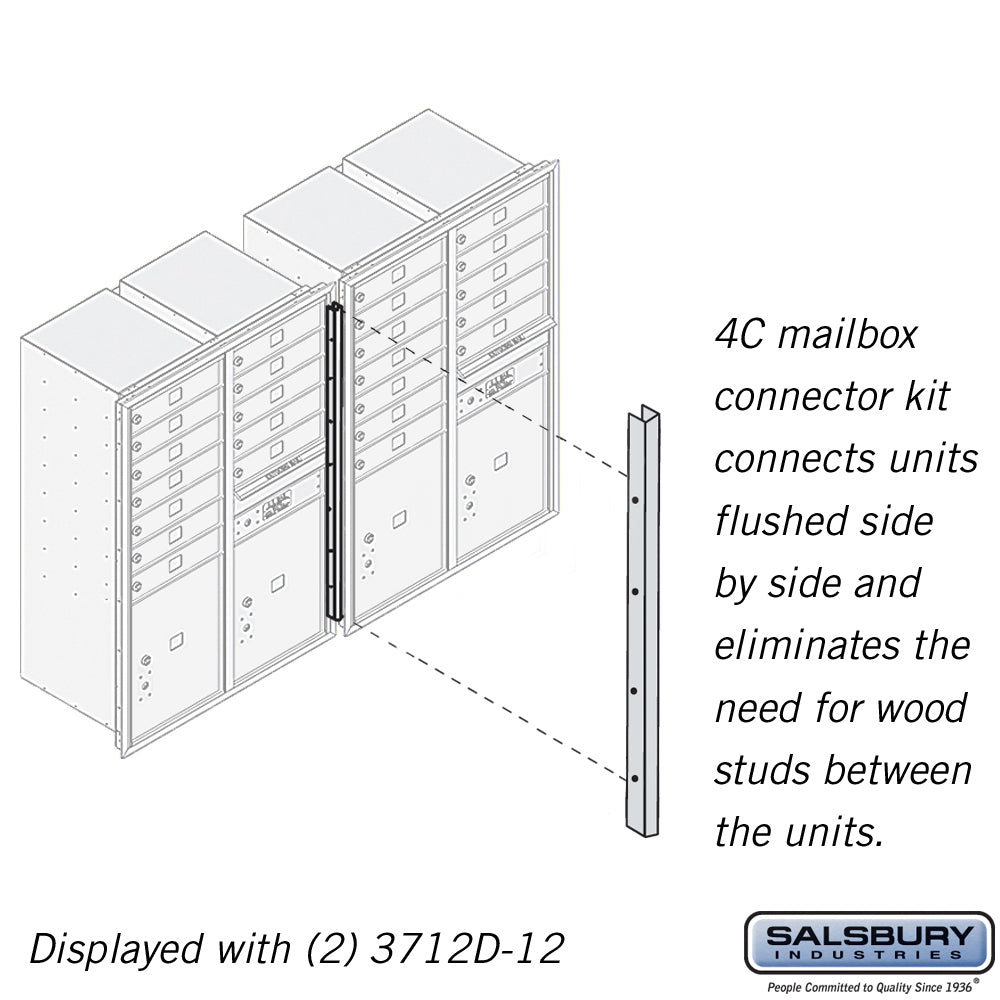 Recessed Mounted 4C Horizontal Mailbox Connector Kit - for 12 Door High Units