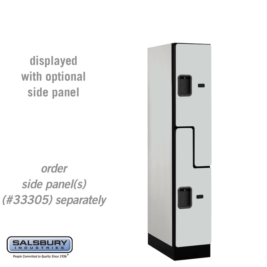 12" Wide Double Tier 'S' Style Designer Wood Locker - 1 Wide - 5 Feet High - 21 Inches Deep - Gray