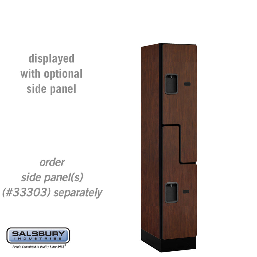 12" Wide Double Tier 'S' Style Designer Wood Locker - 1 Wide - 5 Feet High - 18 Inches Deep - Mahogany