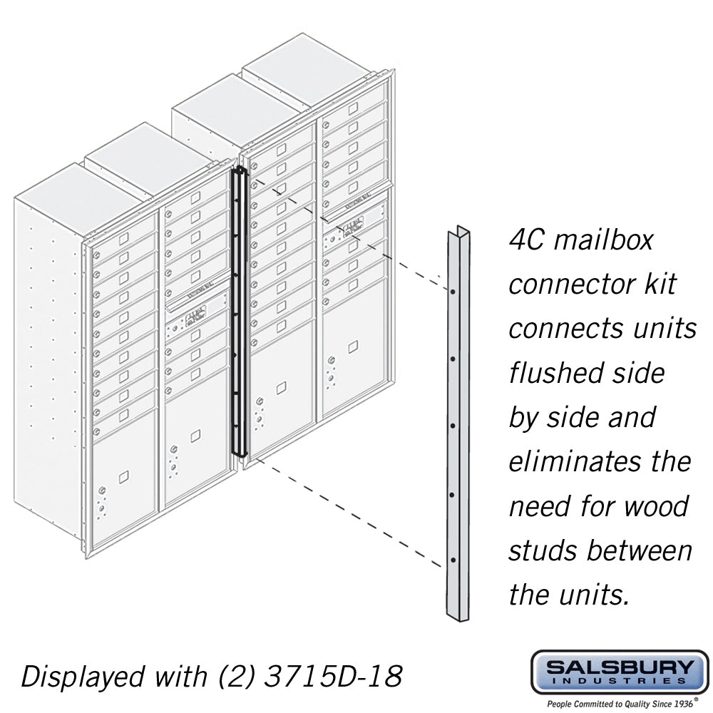 Recessed Mounted 4C Horizontal Mailbox Connector Kit - for 15 Door High Units