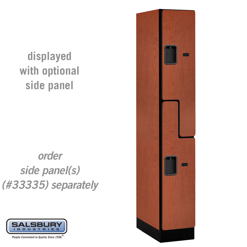 12" Wide Double Tier 'S' Style Designer Wood Locker - 1 Wide - 6 Feet High - 21 Inches Deep - Cherry