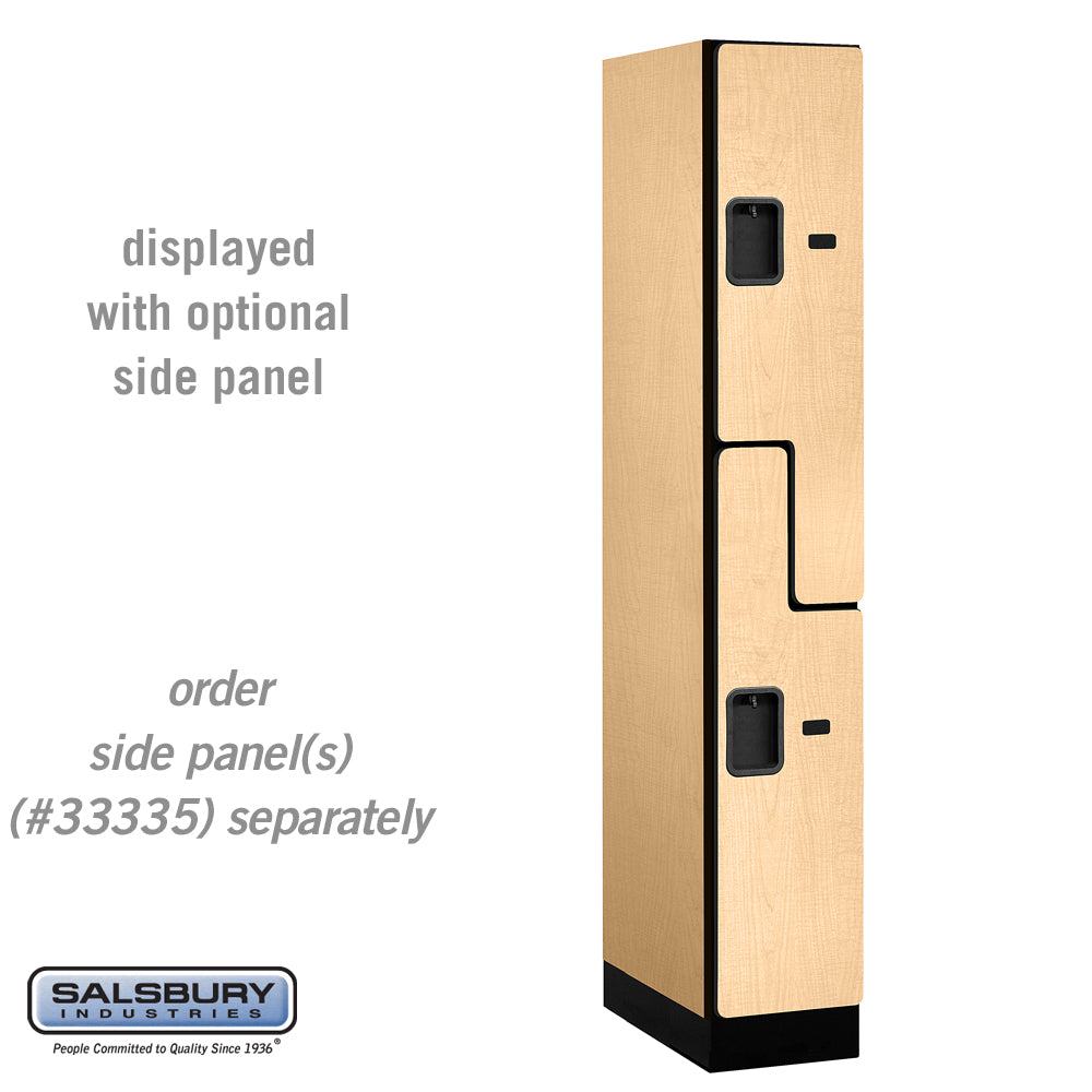 12" Wide Double Tier 'S' Style Designer Wood Locker - 1 Wide - 6 Feet High - 21 Inches Deep - Maple