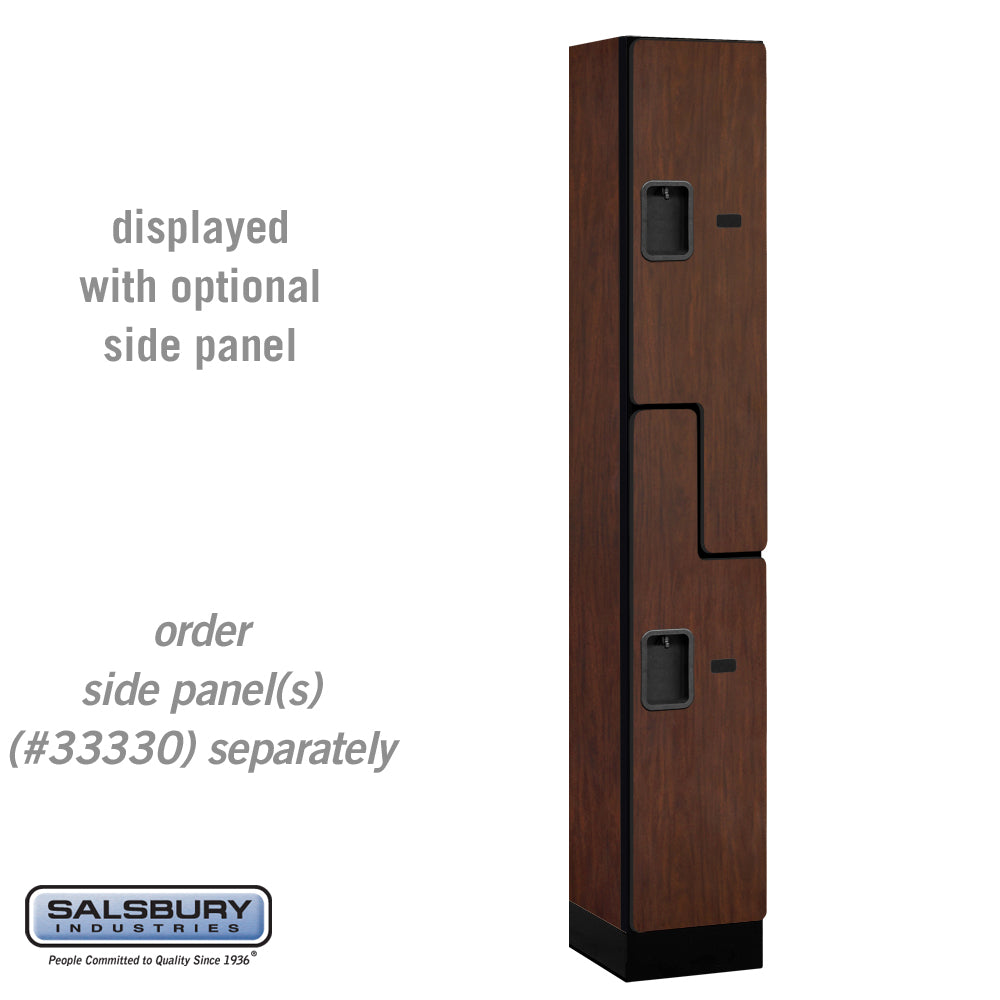 12" Wide Double Tier 'S' Style Designer Wood Locker - 1 Wide - 6 Feet High - 15 Inches Deep - Mahogany