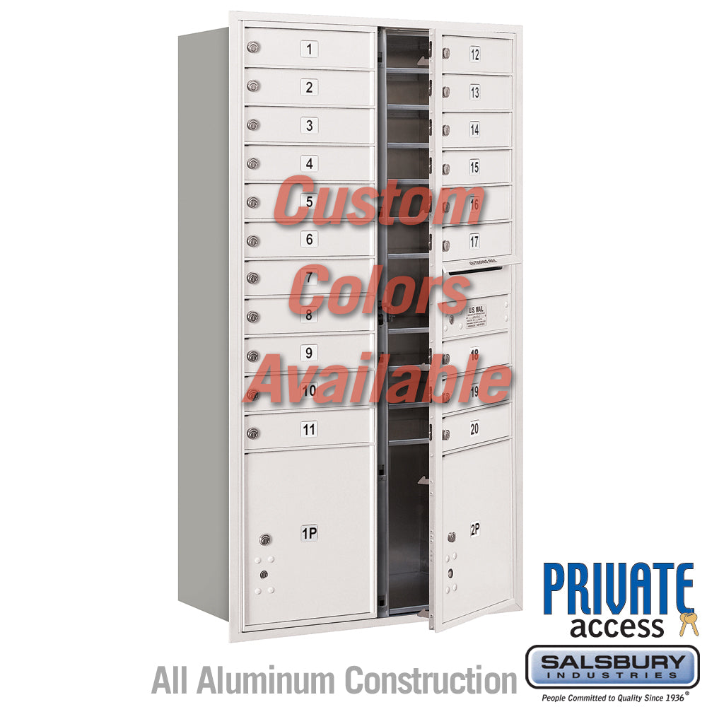 Recessed Mounted 4C Horizontal Mailbox (Includes Master Commercial Locks) - Maximum Height Unit (57 1/8 Inches) - Double Column - 20 MB1 Doors / 2 PL4.5's - Custom Color - Front Loading - Private Access