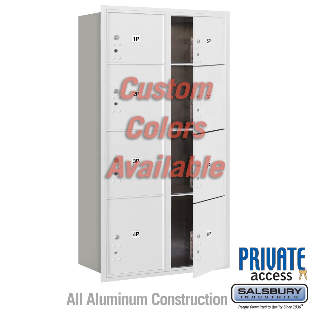 Recessed Mounted 4C Horizontal Mailbox (Includes Master Commercial Locks) - Maximum Height Unit (57 1/8 Inches) - Double Column - Stand-Alone Parcel Locker - 2 PL3's, 4 PL4's and 2 PL4.5's - Custom - Front Loading - Private Access