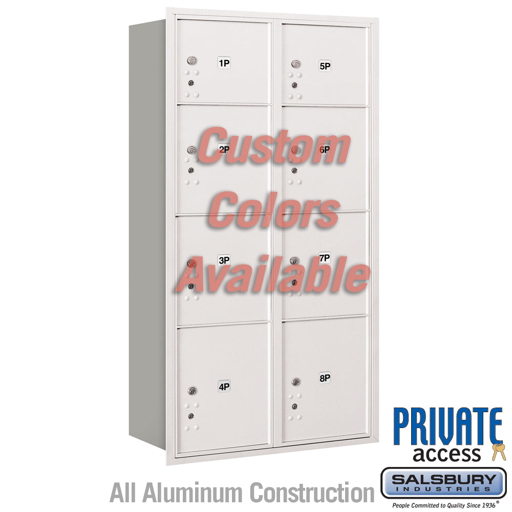 Recessed Mounted 4C Horizontal Mailbox (Includes Master Commercial Locks) - Maximum Height Unit (57 1/8 Inches) - Double Column - Stand-Alone Parcel Locker - 2 PL3's, 4 PL4's and 2 PL4.5's - Custom - Rear Loading - Private Access