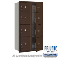 Thumbnail for Maximum Height Recessed Mounted 4C Horizontal Parcel Locker with 8 Parcel Lockers in Bronze with Private Access - Front Loading