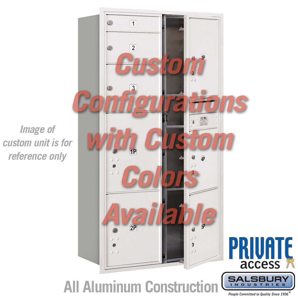 Recessed Mounted 4C Horizontal Mailbox (Includes Master Commercial Locks) - Maximum Height Unit (57 1/8 Inches) - Double Column - Custom Unit - Custom Color - Front Loading - Private Access