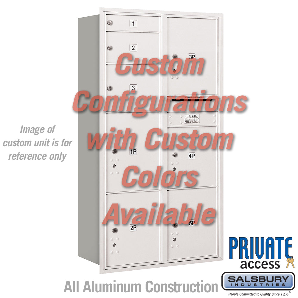 Recessed Mounted 4C Horizontal Mailbox (Includes Master Commercial Locks) - Maximum Height Unit (57 1/8 Inches) - Double Column - Custom Unit - Custom Color - Rear Loading - Private Access